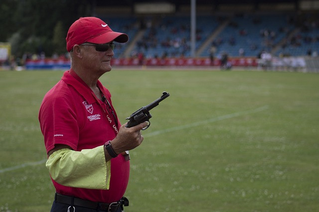 Man with starters pistol