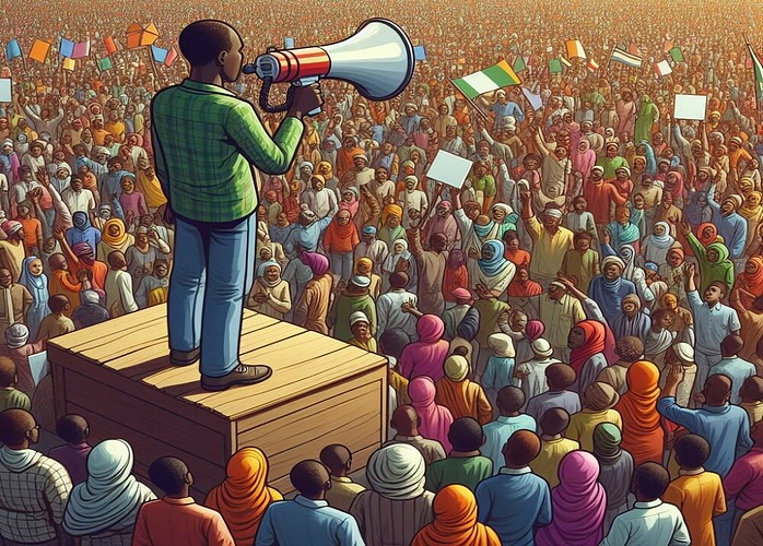 Person using a megaphone to reach an audience 