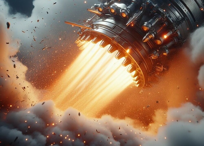 Rocket catching fire